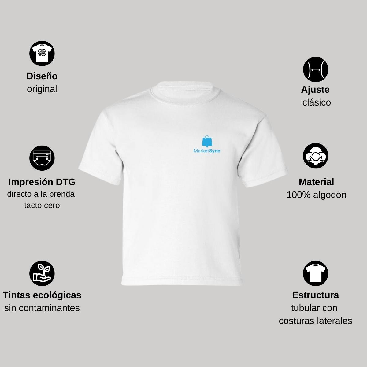 Playera Manga Corta Infantil Blanco Personalizable Escudo