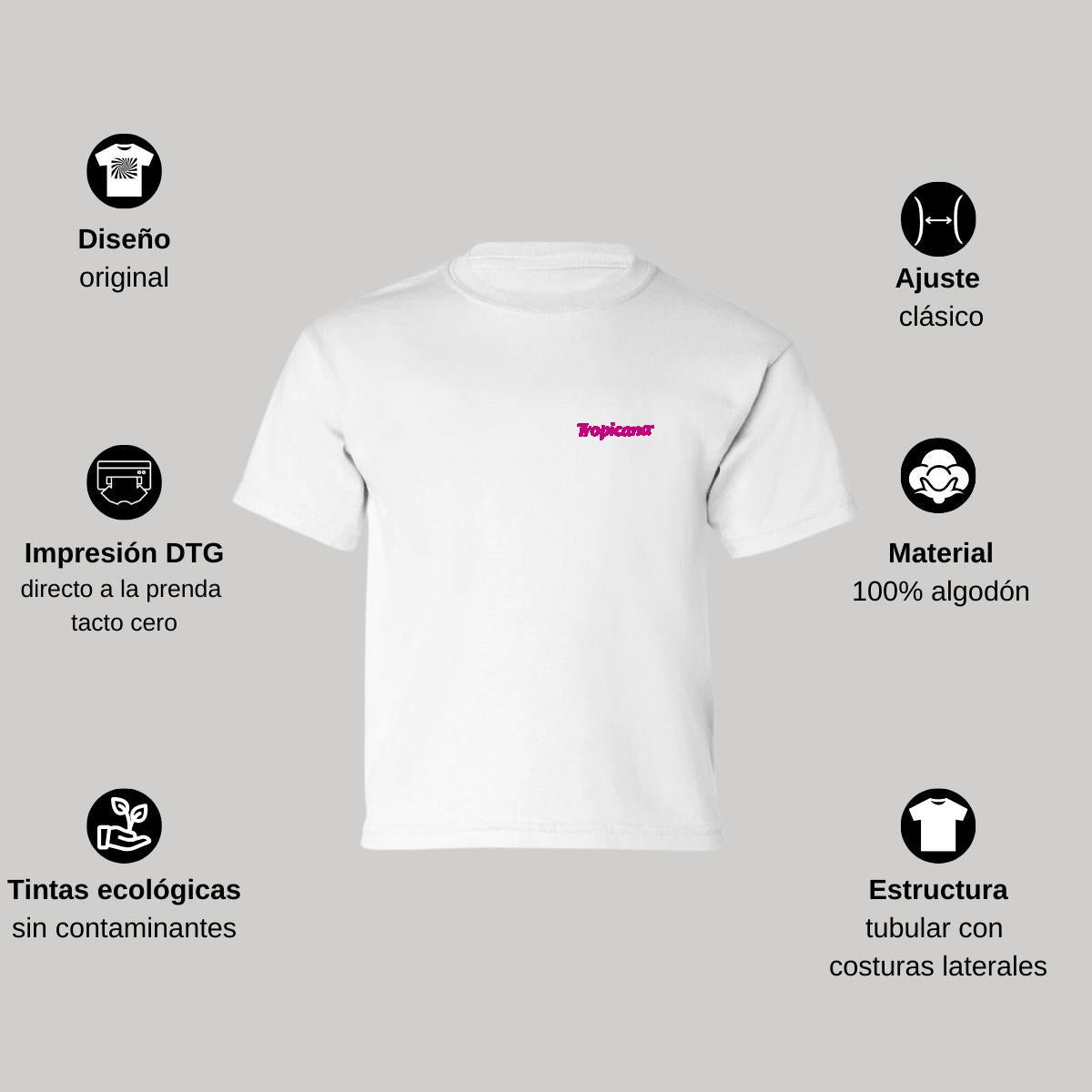 Playera Manga Corta Infantil Blanco Personalizable Escudo