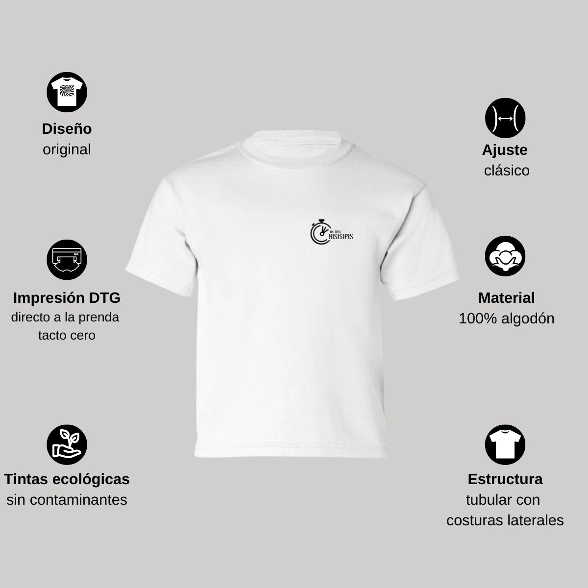 Playera Manga Corta Infantil Blanco Personalizable Escudo