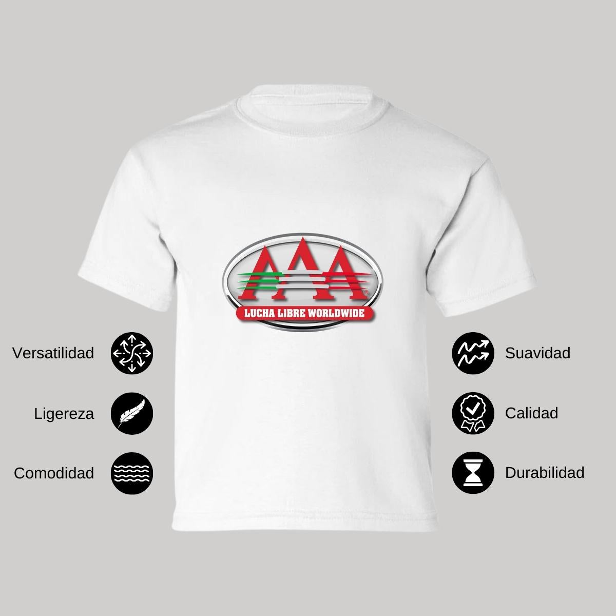 Playera Manga Corta Infantil Blanco Personalizable Logo