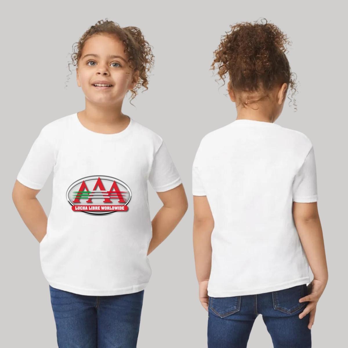 Playera Manga Corta Infantil Blanco Personalizable Logo