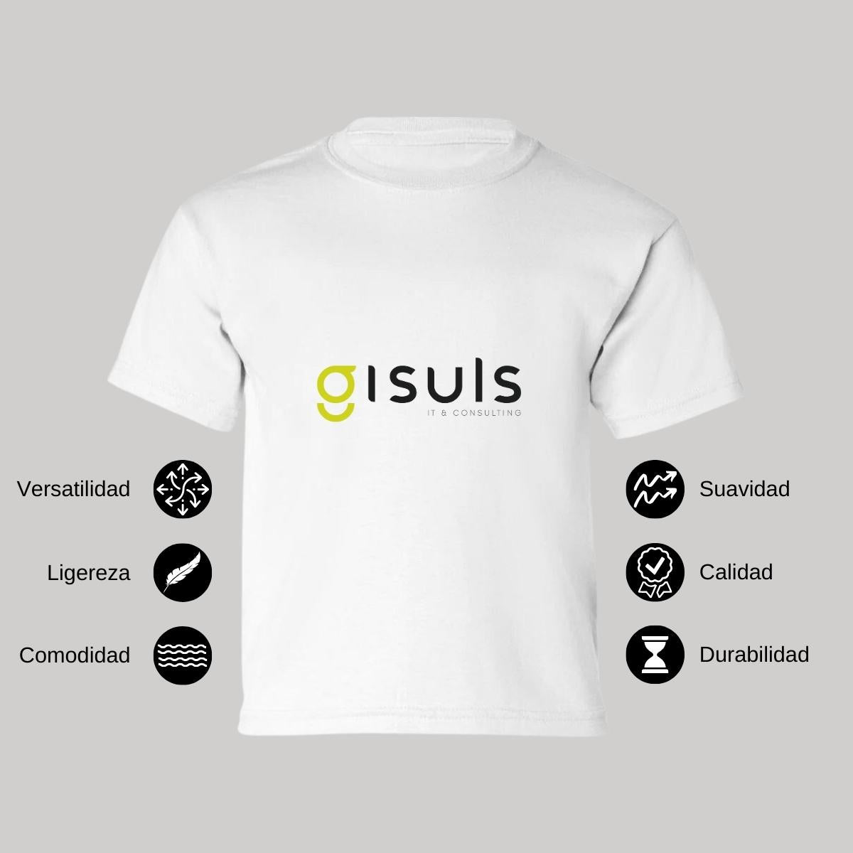 Playera Manga Corta Infantil Blanco Personalizable Logo