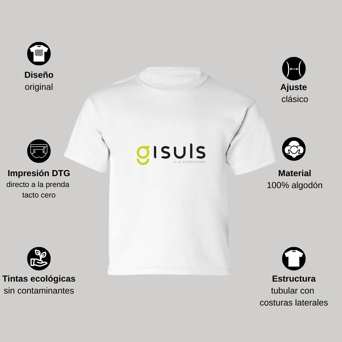 Playera Manga Corta Infantil Blanco Personalizable Logo