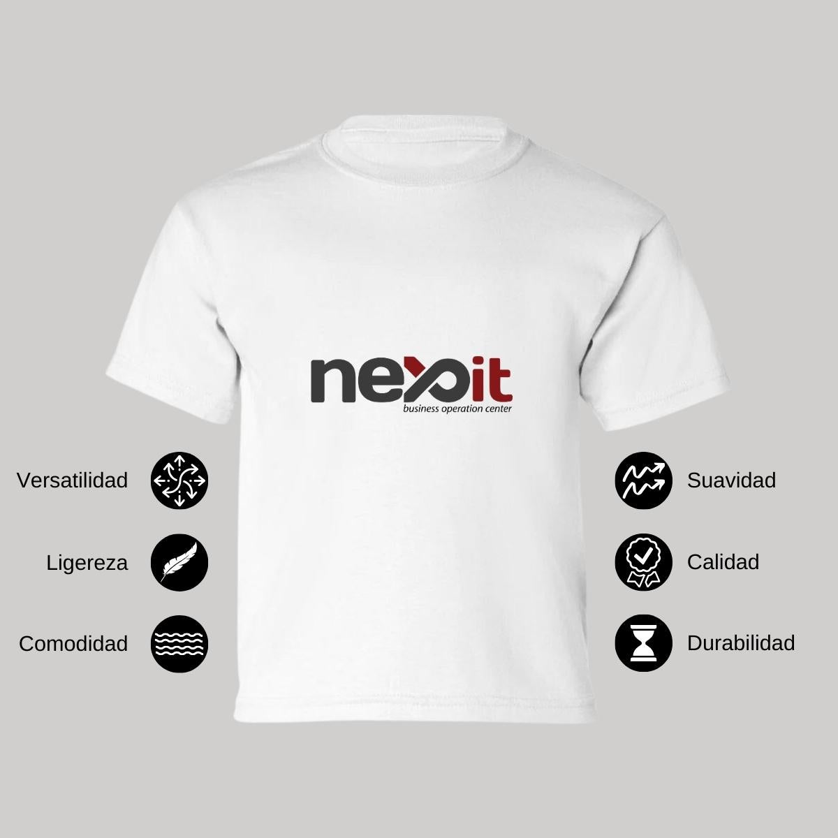 Playera Manga Corta Infantil Blanco Personalizable Logo