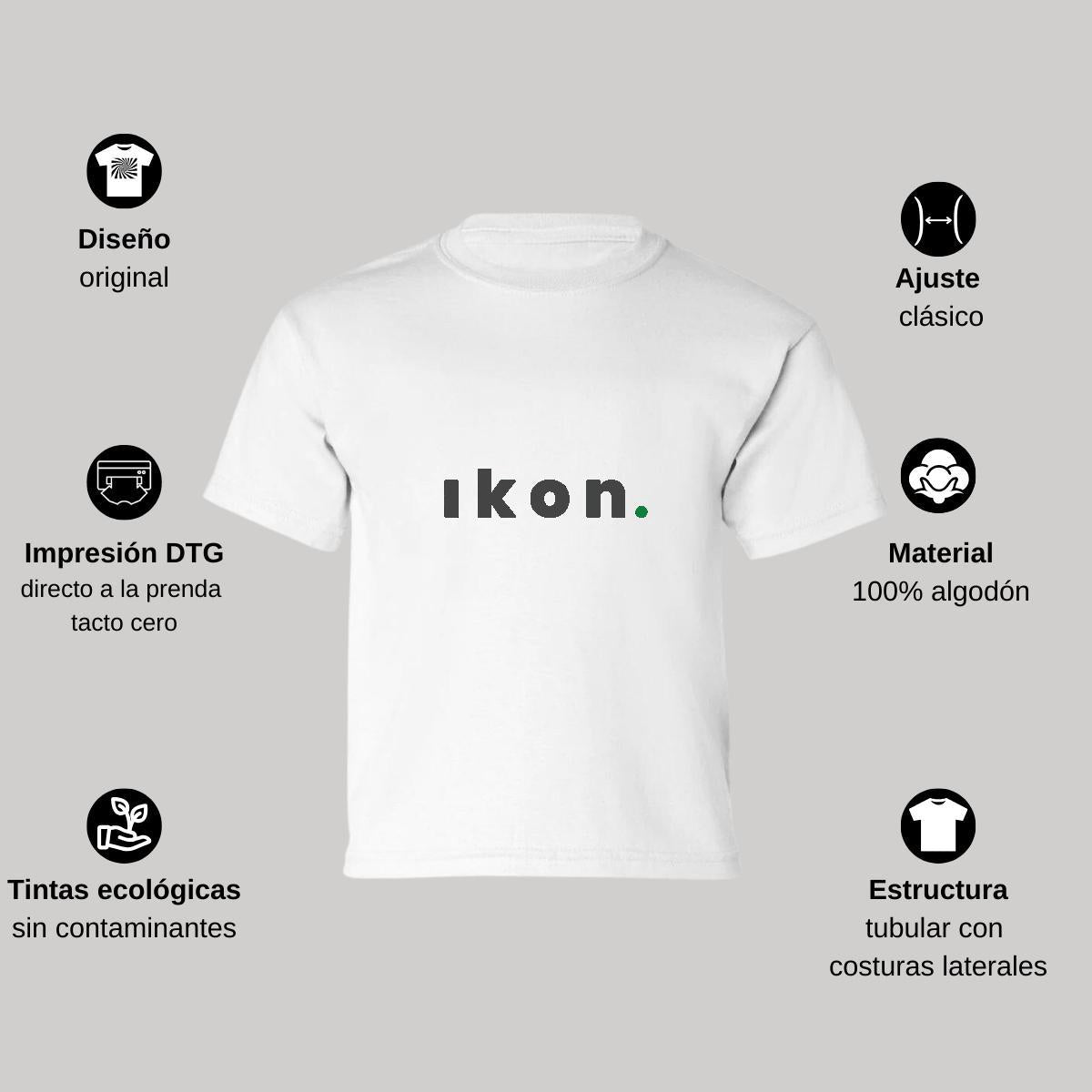Playera Manga Corta Infantil Blanco Personalizable Logo