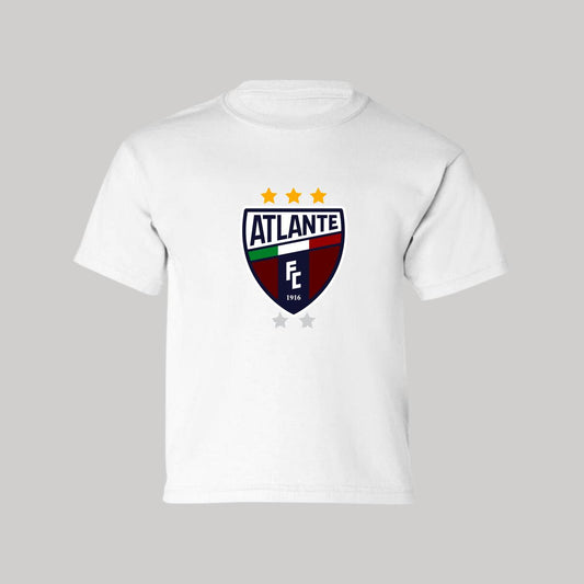 Playera Manga Corta Infantil Blanco Personalizable Logo