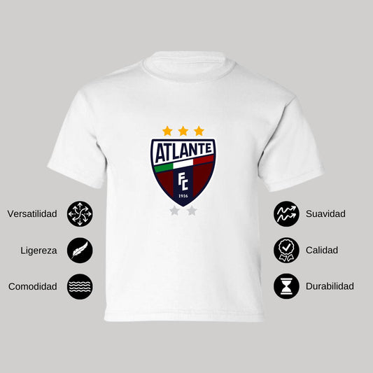 Playera Manga Corta Infantil Blanco Personalizable Logo