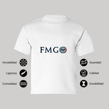 Playera Manga Corta Infantil Blanco Personalizable Logo
