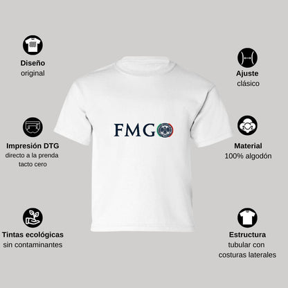 Playera Manga Corta Infantil Blanco Personalizable Logo