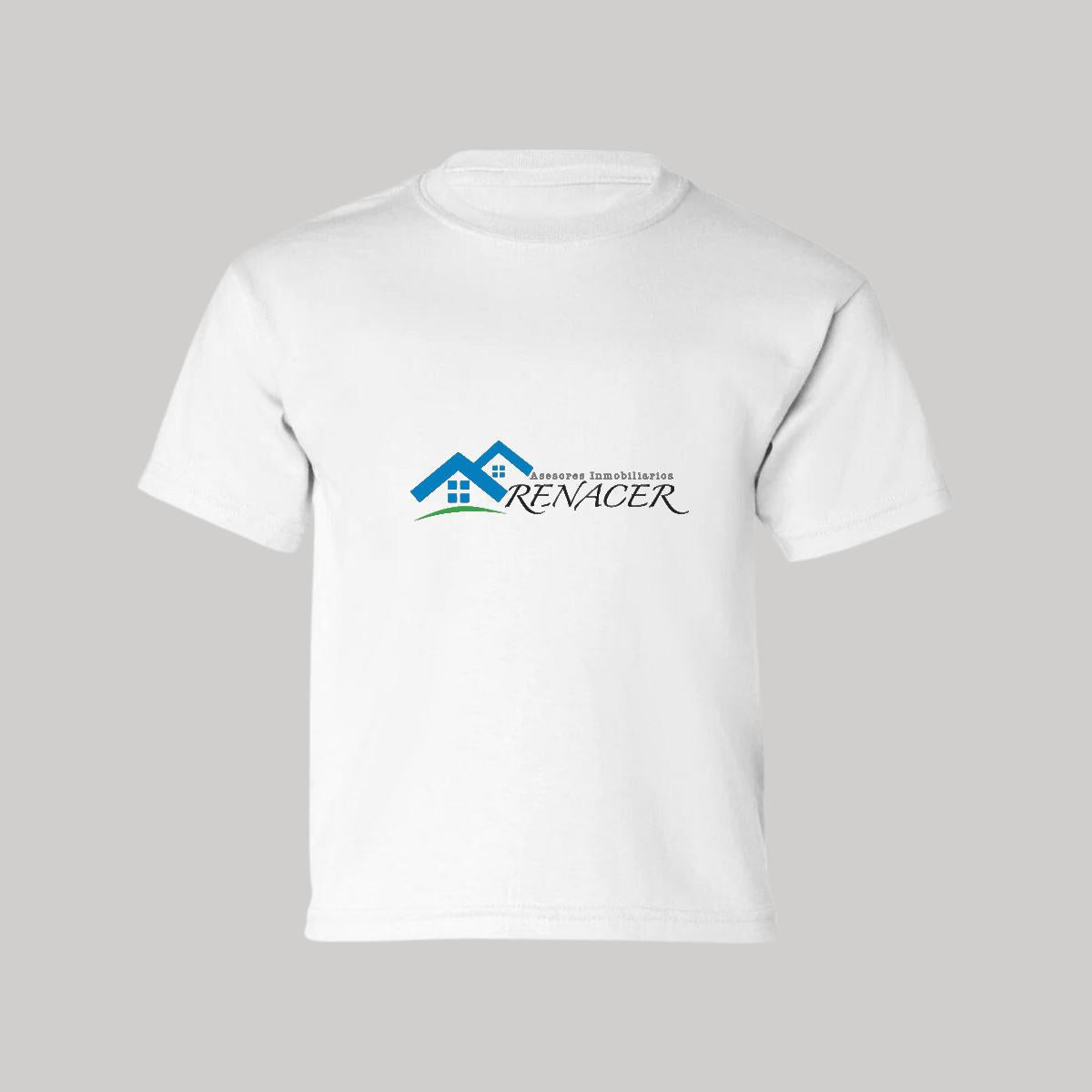 Playera Manga Corta Infantil Blanco Personalizable Logo