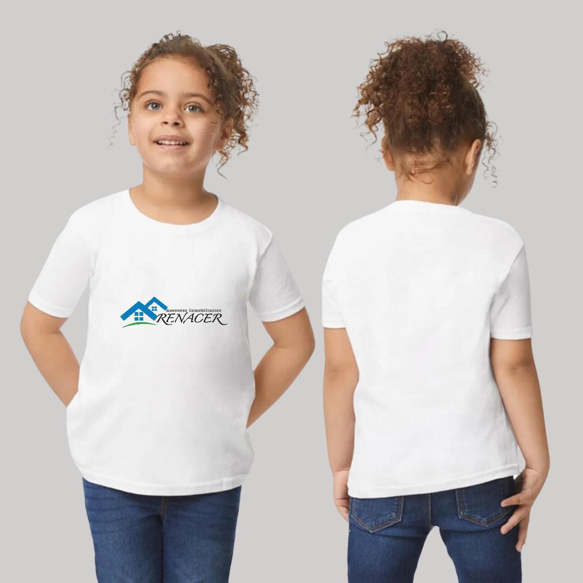 Playera Manga Corta Infantil Blanco Personalizable Logo