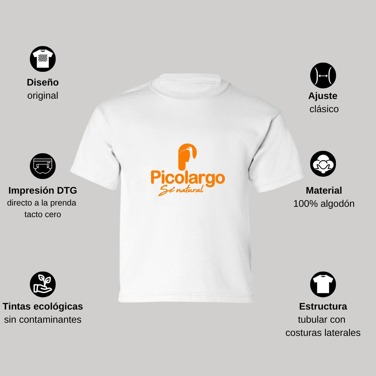 Playera Manga Corta Infantil Blanco Personalizable Logo