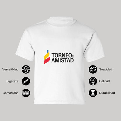Playera Manga Corta Infantil Blanco Personalizable Logo