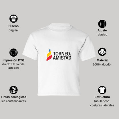 Playera Manga Corta Infantil Blanco Personalizable Logo