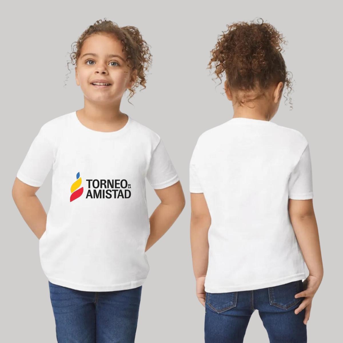 Playera Manga Corta Infantil Blanco Personalizable Logo