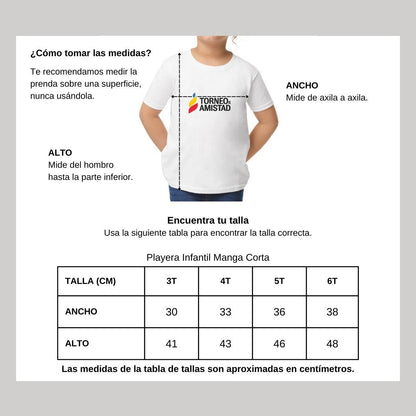 Playera Manga Corta Infantil Blanco Personalizable Logo