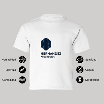Playera Manga Corta Infantil Blanco Personalizable Logo