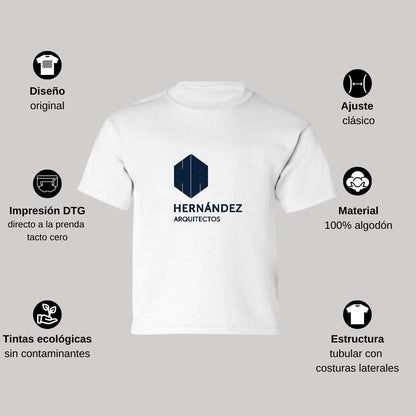 Playera Manga Corta Infantil Blanco Personalizable Logo