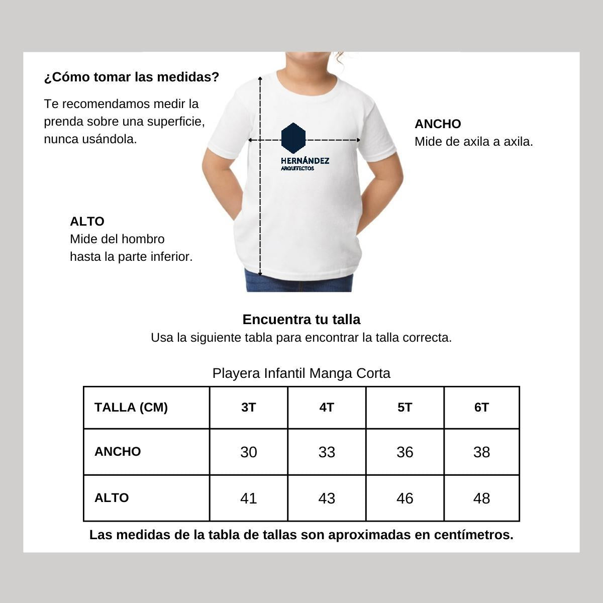 Playera Manga Corta Infantil Blanco Personalizable Logo