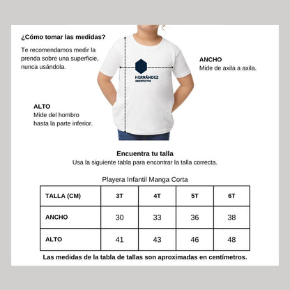 Playera Manga Corta Infantil Blanco Personalizable Logo