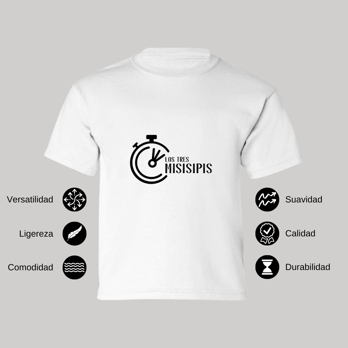 Playera Manga Corta Infantil Blanco Personalizable Logo