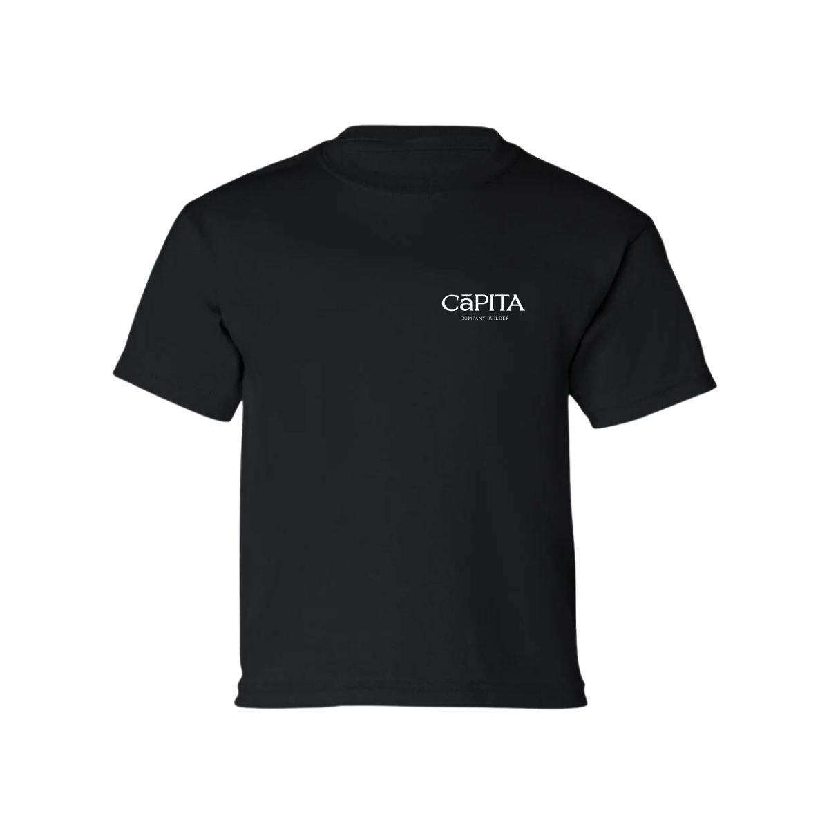 Playera Manga Corta Infantil Negro Personalizable Escudo