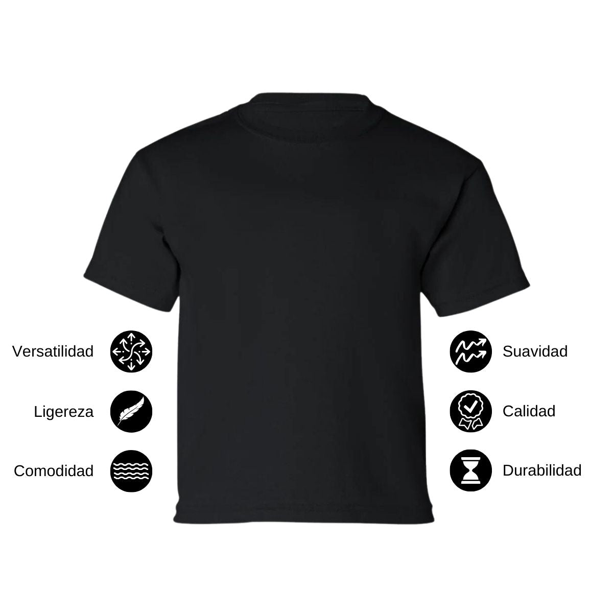 Playera Manga Corta Infantil Negro Personalizable Logo