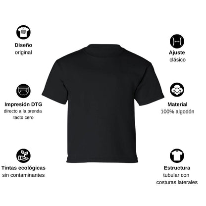 Playera Manga Corta Infantil Negro Personalizable Logo