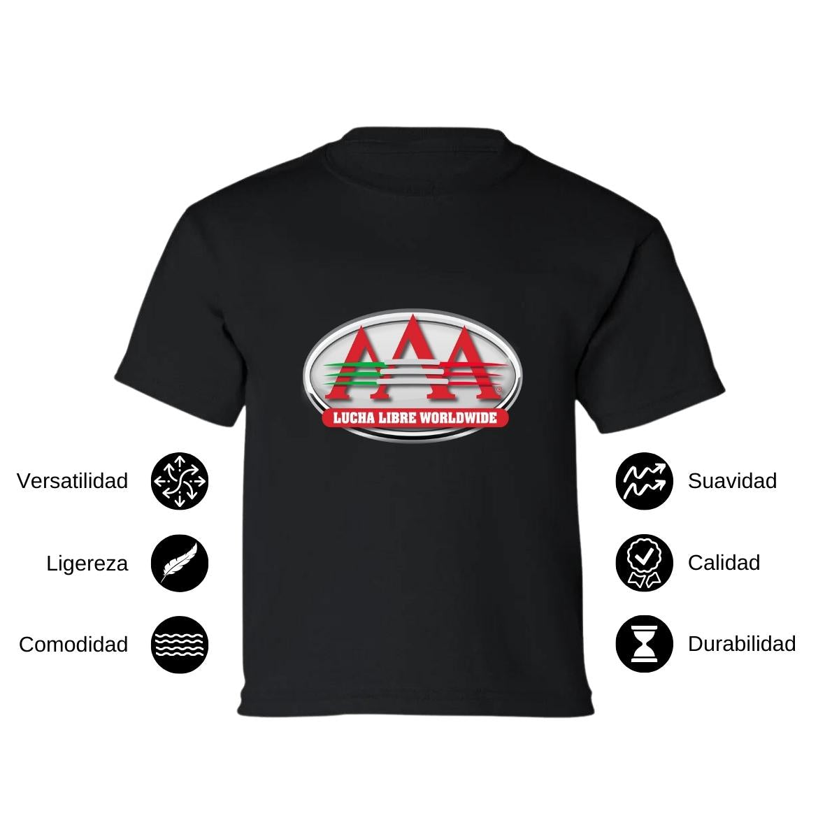 Playera Manga Corta Infantil Negro Personalizable Logo