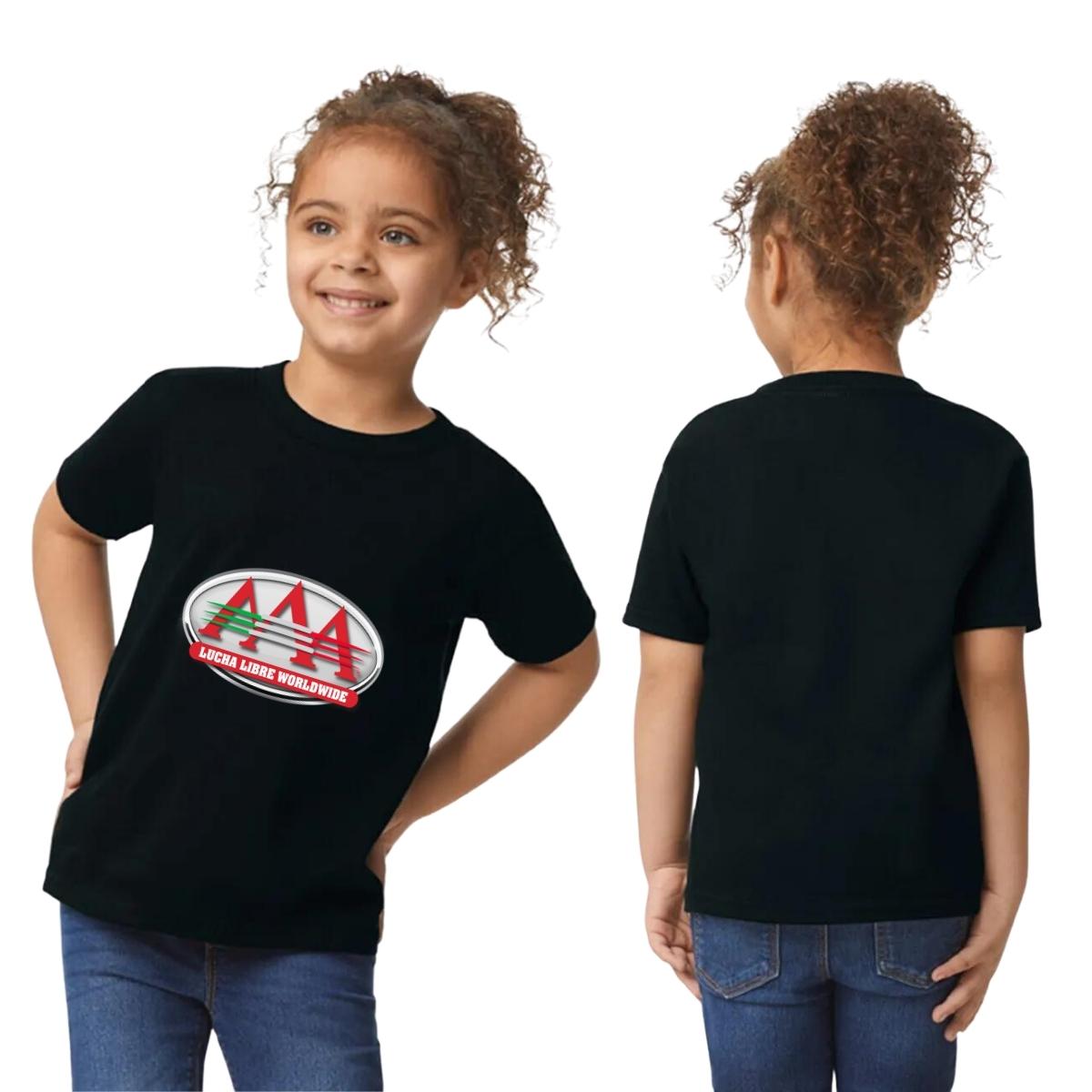 Playera Manga Corta Infantil Negro Personalizable Logo