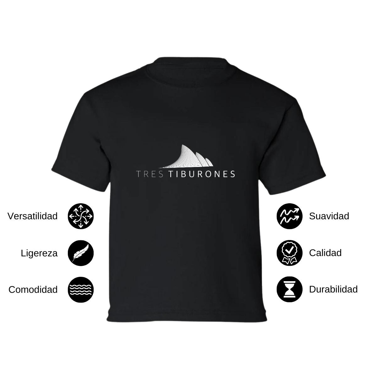 Playera Manga Corta Infantil Negro Personalizable Logo