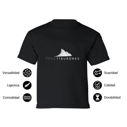 Playera Manga Corta Infantil Negro Personalizable Logo