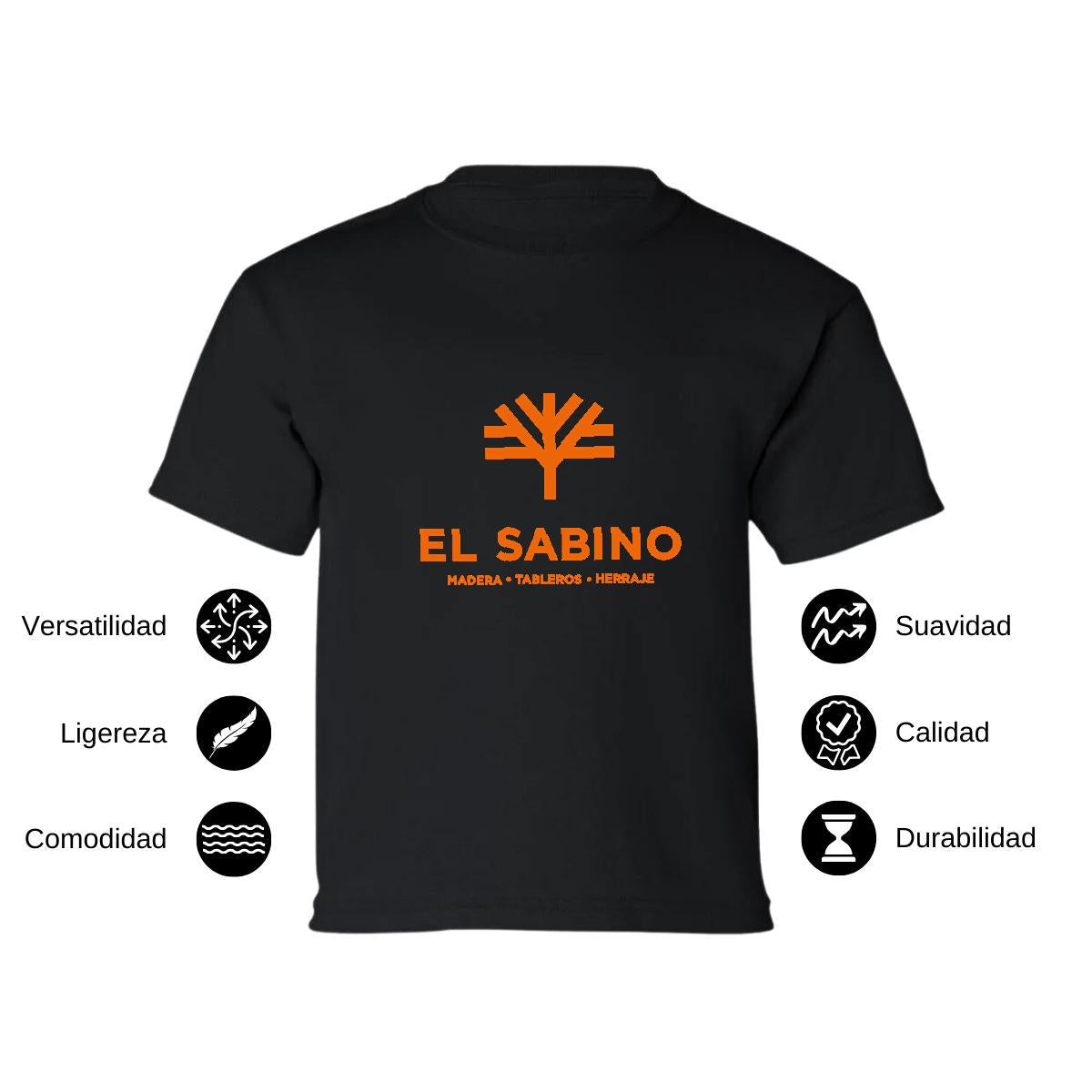 Playera Manga Corta Infantil Negro Personalizable Logo