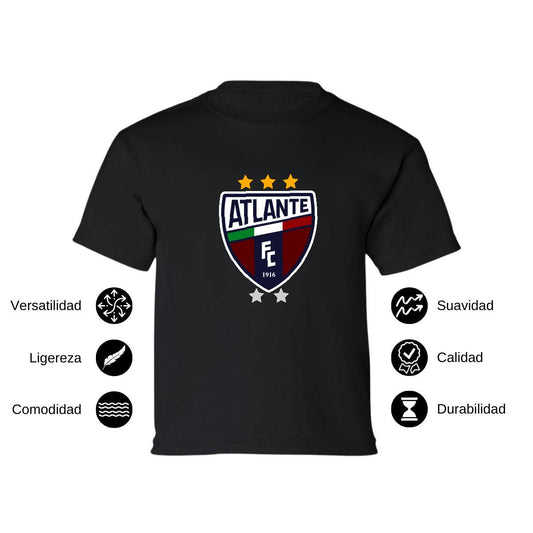Playera Manga Corta Infantil Negro Personalizable Logo