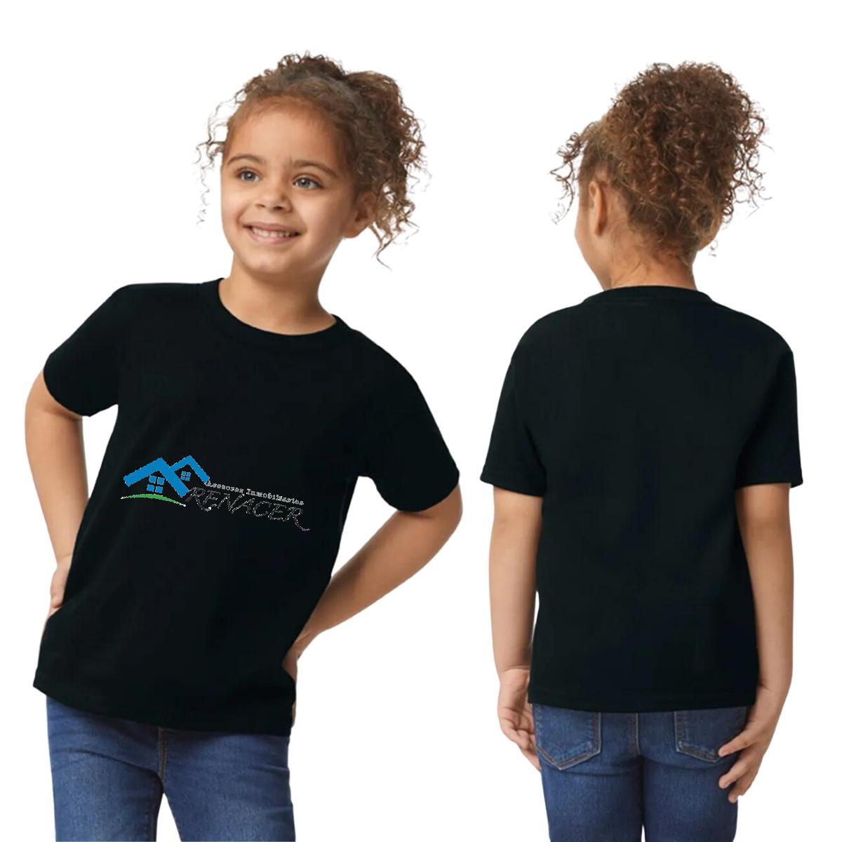 Playera Manga Corta Infantil Negro Personalizable Logo