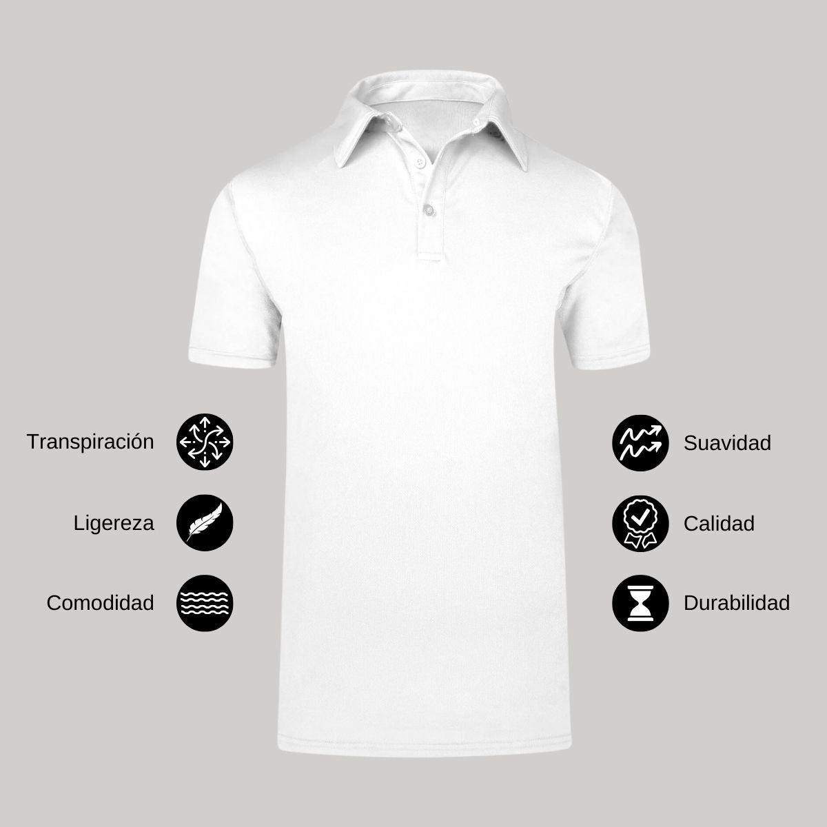 Playera Tipo Polo Hombre Manga Corta Blanco Personalizable Escudo