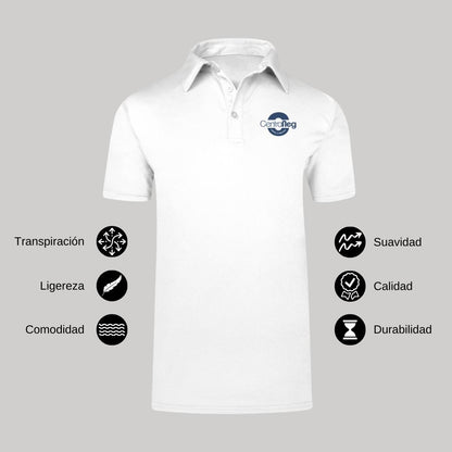 Playera Tipo Polo Hombre Manga Corta Blanco Personalizable Escudo
