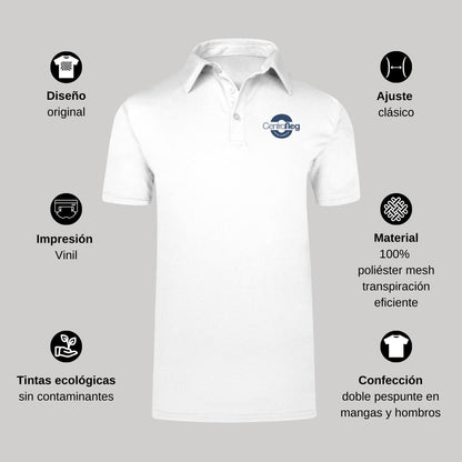 Playera Tipo Polo Hombre Manga Corta Blanco Personalizable Escudo