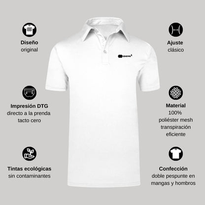 Playera Tipo Polo Hombre Manga Corta Blanco Personalizable Escudo