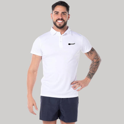 Playera Tipo Polo Hombre Manga Corta Blanco Personalizable Escudo