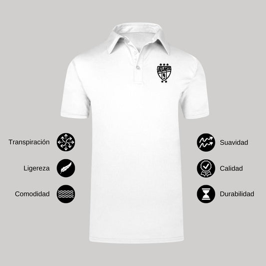 Playera Tipo Polo Hombre Manga Corta Blanco Personalizable Escudo