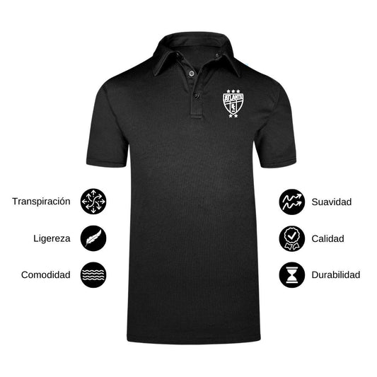 Playera Tipo Polo Hombre Manga Corta Negro Personalizable Escudo