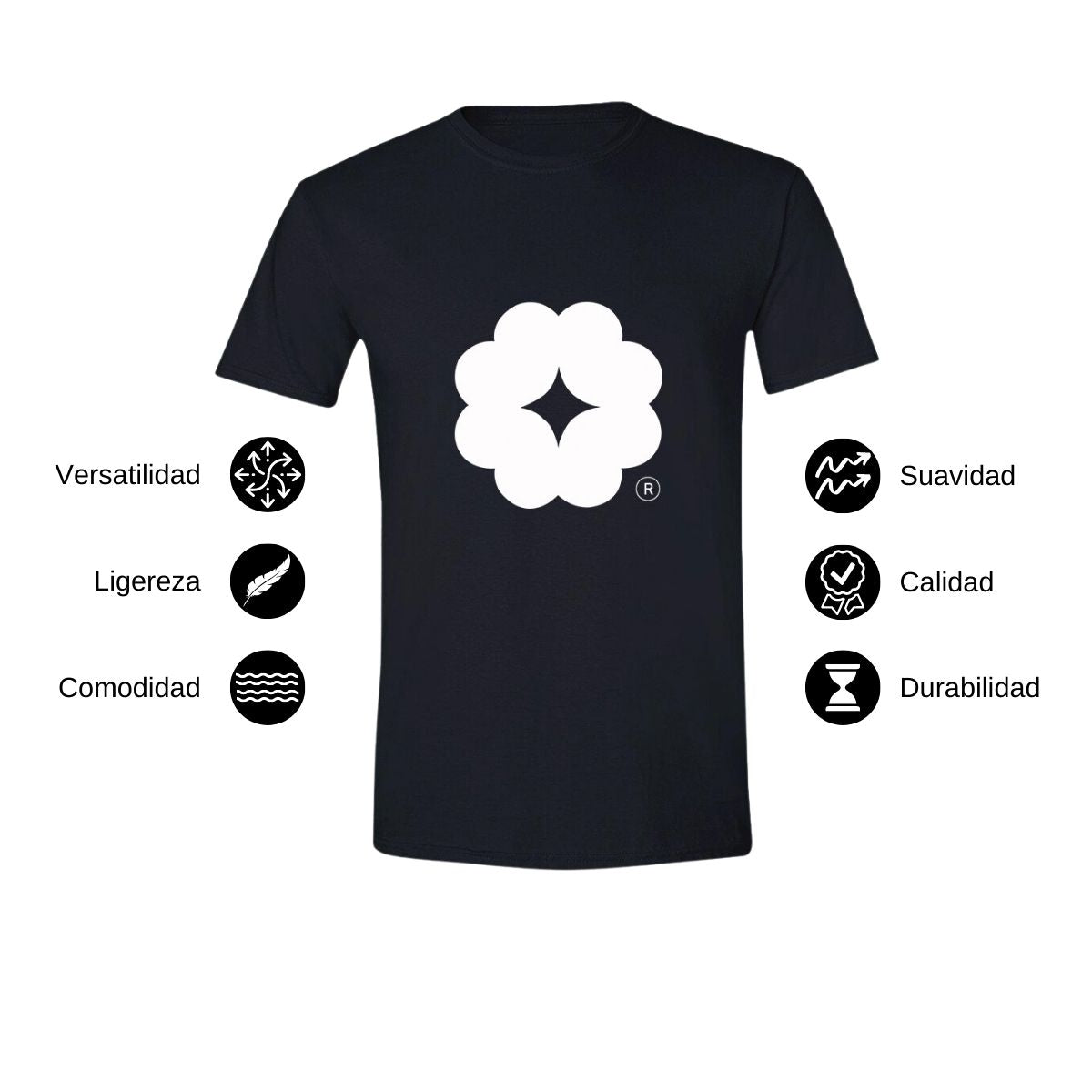 Playera Manga Corta Hombre Negro Logo Personalizable