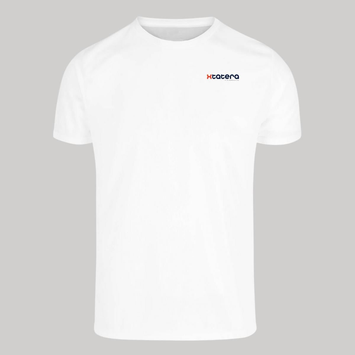 Playera Transpirable Hombre Manga Corta Blanca Escudo