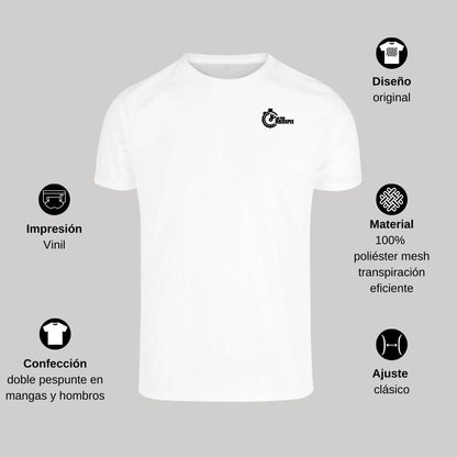 Playera Transpirable Hombre Manga Corta Blanca Escudo