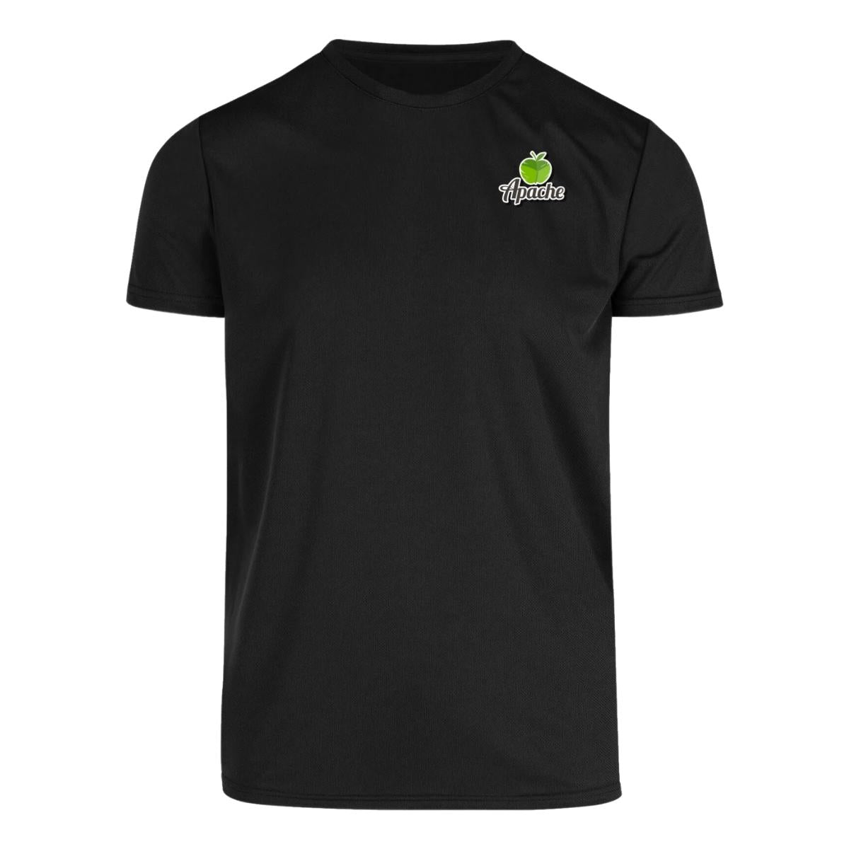 Playera Transpirable Hombre Manga Corta Negra Escudo