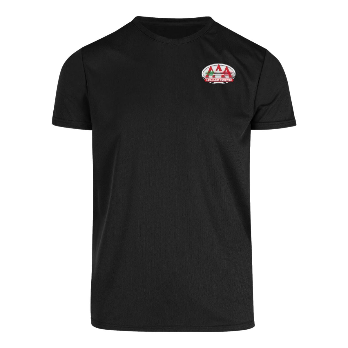 Playera Transpirable Hombre Manga Corta Negra Escudo