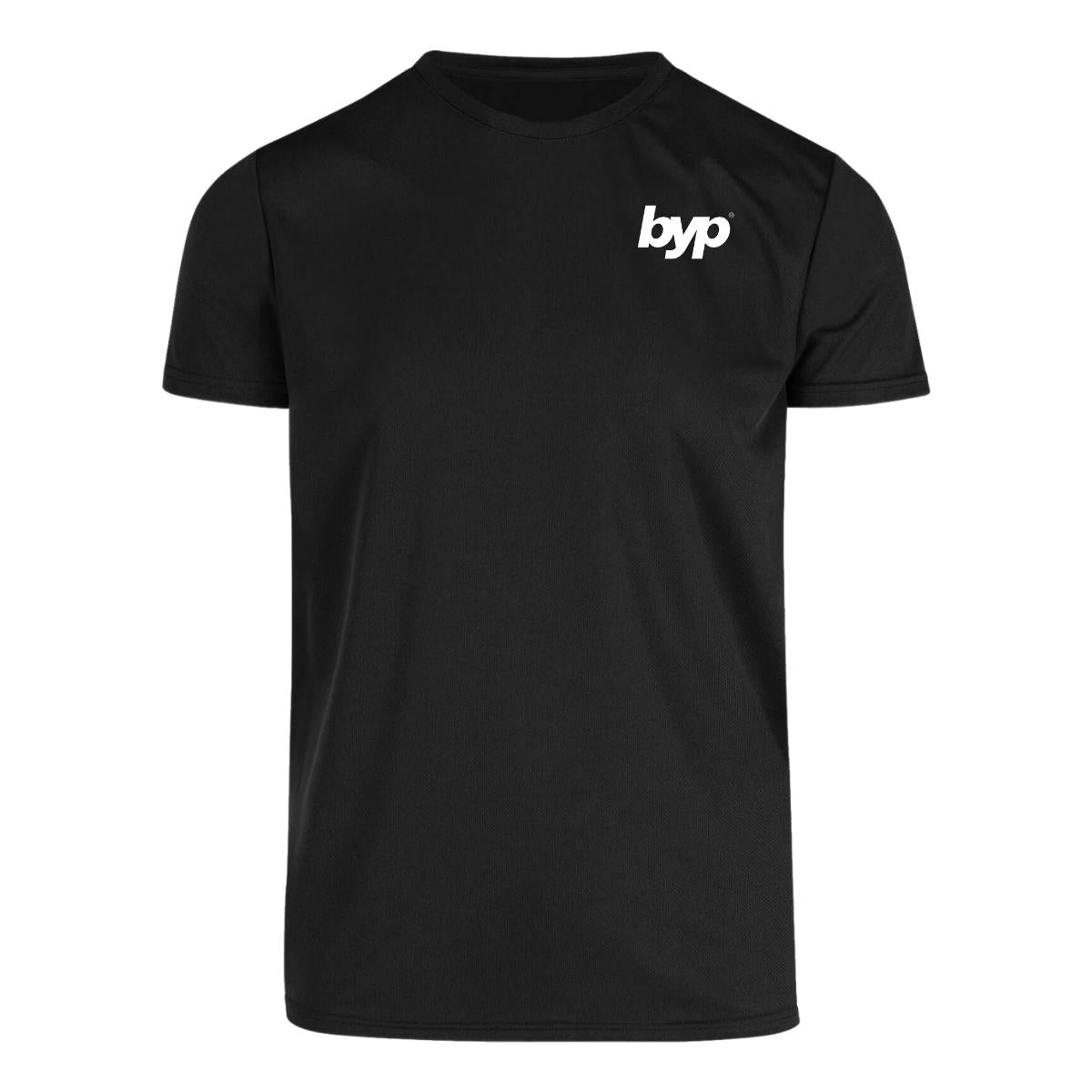 Playera Transpirable Hombre Manga Corta Negra Escudo