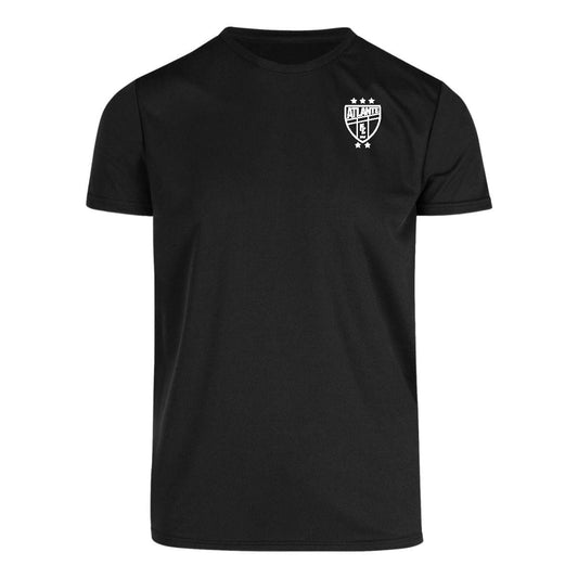 Playera Transpirable Hombre Manga Corta Negra Escudo