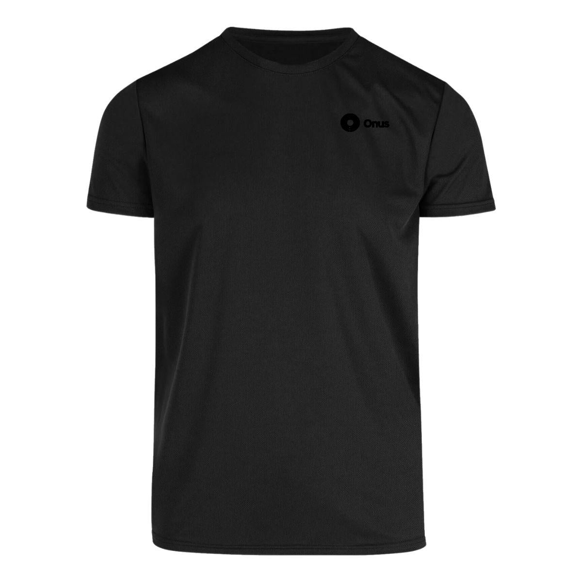 Playera Transpirable Hombre Manga Corta Negra Escudo